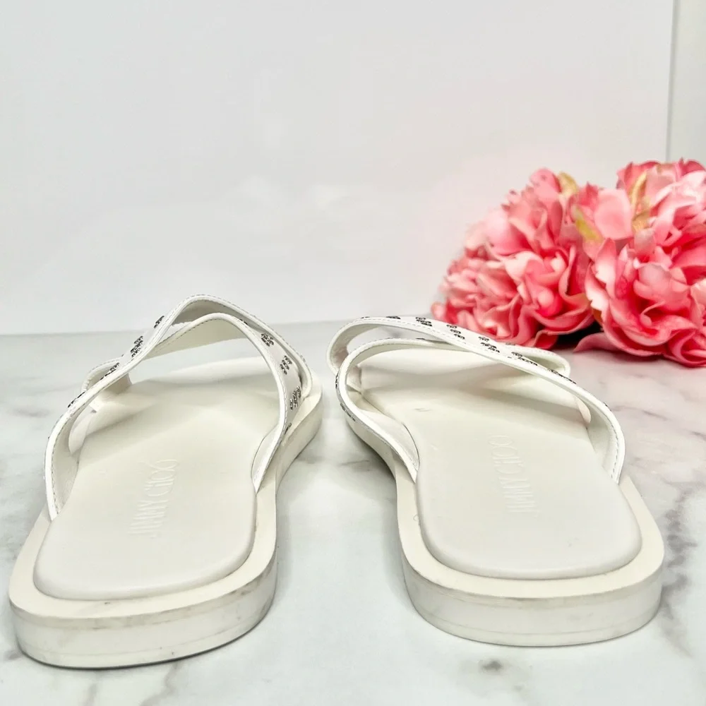JIMMY CHOO Palmo Star Studded Leather Slides